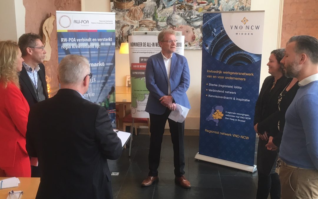 All-in Werkgeversprijs Rivierenland 2018 feestelijk geïntroduceerd