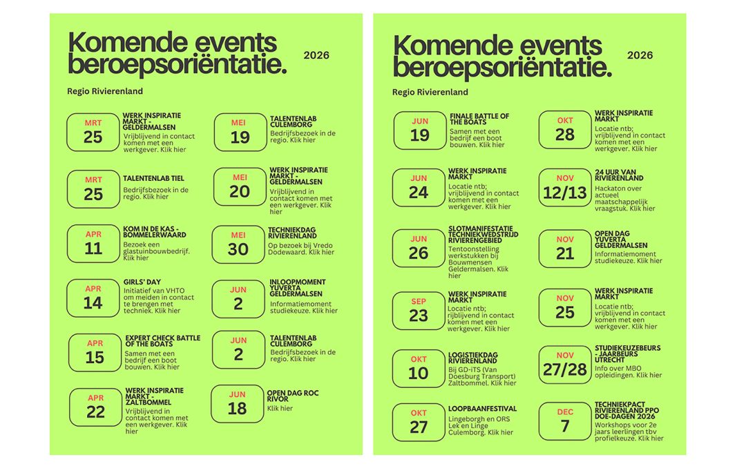Handige jaarkalender beroepsoriëntatie